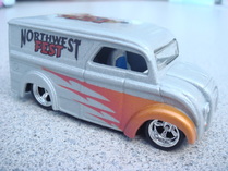 Flamed custom airbrushed dairy delivery hot wheels die cast ca