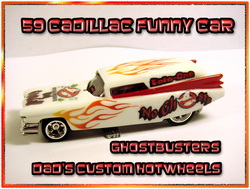 Custom airbrushed Ghostbusters 59 cadillac funny car Hot wheels diecast