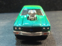 flamed custom airbrushed 70 chevelle ss  hot wheels die cast car