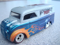 Flamed custom airbrushed dairy delivery hot wheels die cast ca