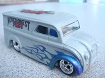 Flamed custom airbrushed dairy delivery hot wheels die cast car