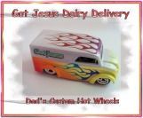 custom, customized hot wheels dairy delivery airbrushed diecast car
