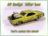 69 Super Bee custom Hot wheels airbrushed diecast car